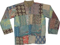 Long Sleeves Unisex Vintage Hippie Shirt in Tropical Green