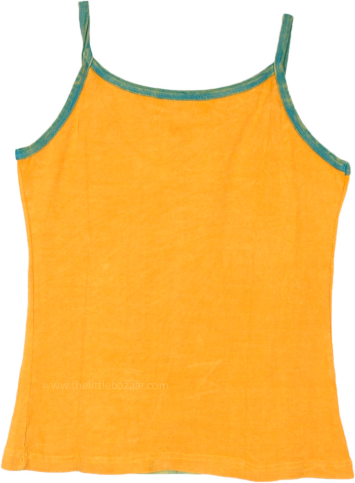 Bloomy Yellow Razor Cut Cotton Hippie Tank Top | Tunic-Shirt | Yellow ...