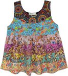 Summer Floral Tiers Sleeveless Babydoll Top