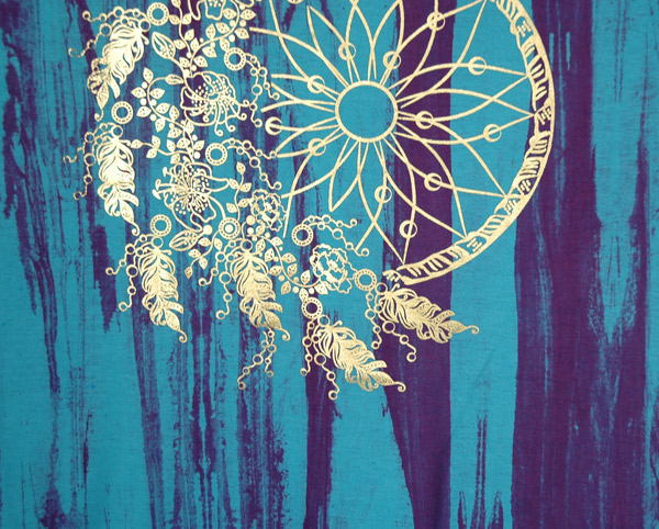 Icy Blues Floral Dreamcatcher Golden Print Tank Top