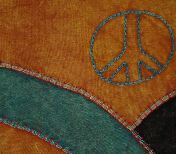 Peace Pathways Hippie Tank Top with Embroidery Motifs