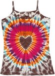 Rose Heart Beat Sleeveless Summer Tie Dye Tank Top