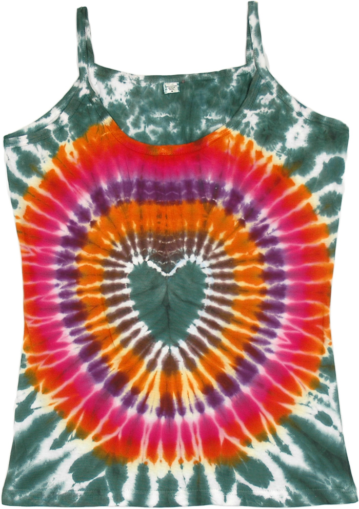 Jade Energy Heart Tie Dye Tank Top