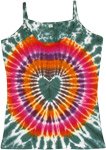 Vibrant Colorful Tie Dye Cotton Tank Top with Heart  [8914]