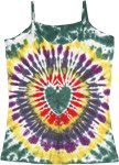 Jade Heart Tie Dye Tank Top in Vibrant Colorful Tones [8915]