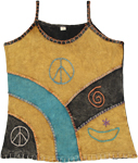 Downstream Peace Embroidered Hippie Tank Top