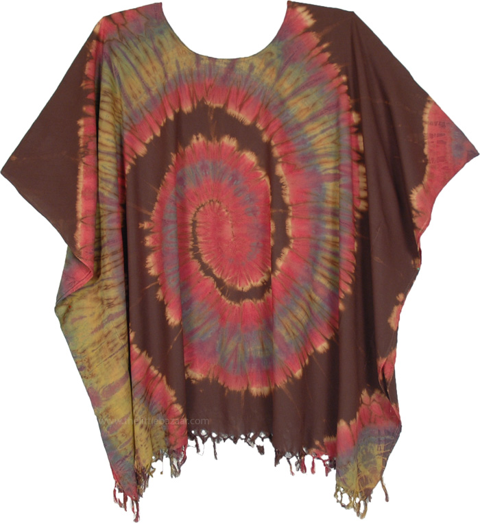 Chocolate Swirl Tie Dye Smooth Poncho Top