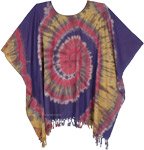 Vibrant Summer Fun Poncho with Tassles [8934]