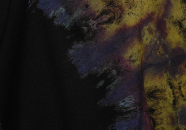 Flaming indigo Black Tie Dye Bell Sleeves Tie Top