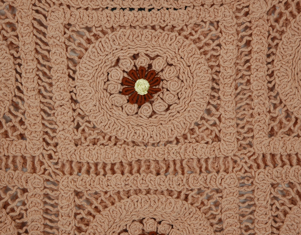 Daisy Dunes Beige Bohemian Sleeveless Crochet Top