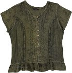 Olive Brass Bohemian Free Size Tunic Shirt