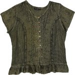 Olive Brass Bohemian Plus Size Tunic Shirt