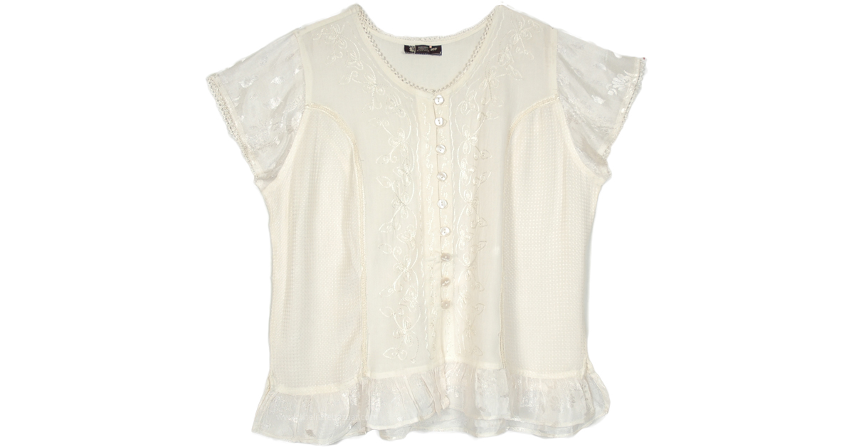 Sweet Cream Bohemian Plus Size Tunic Shirt with Embroidery | Tunic ...