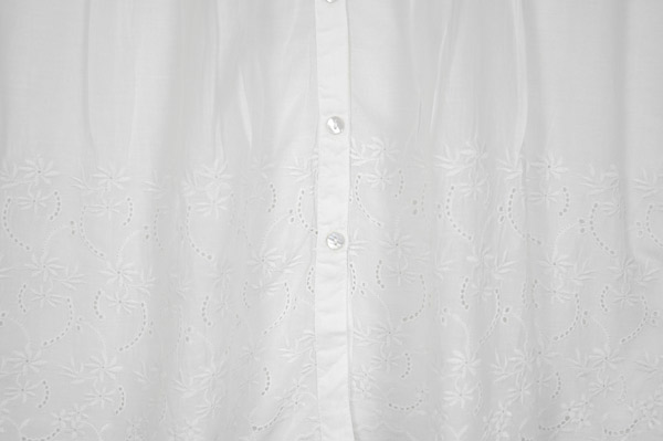 Ivory Beauty Button Down Cotton Summer Shirt with Embroidery