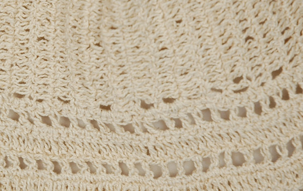Natural Beige Stripes Small Crochet Tie Up Bralette