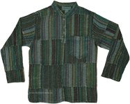 Himalayan Green Striped Kurta Shirt [9582]