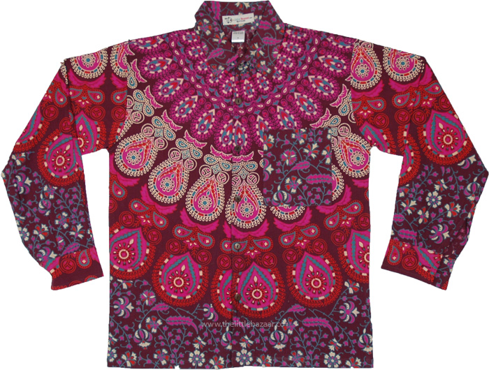 Purple Kaleido Hippie Vibes Cotton Shirt