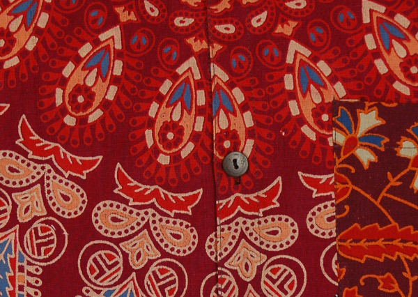 Red Paisley Hippie Style Cotton Shirt