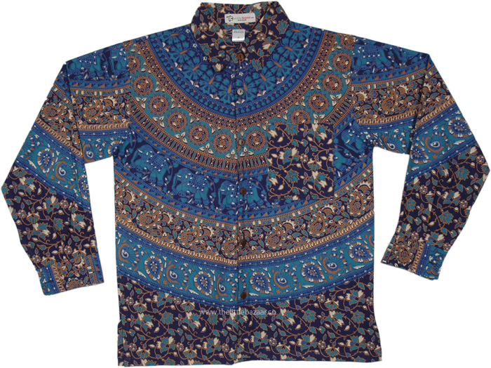 Blue Highness Hippie Aesthetic Cotton Shirt