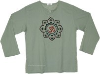 Green Om Full Sleeves Shirt [9699]