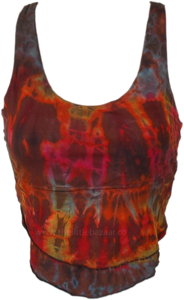 Caldera Red Tiedye Soft Crop Top