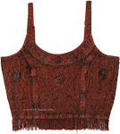 Queen Maroon Bohemian Crop Top