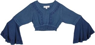 Royal Blues Butterfly Snug Crop Top