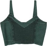 Royal Green Boho Aesthetic Crop Top