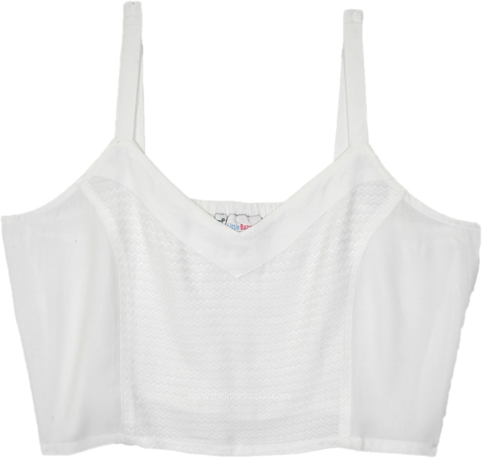 Pristine White Boho Aesthetic Crop Top