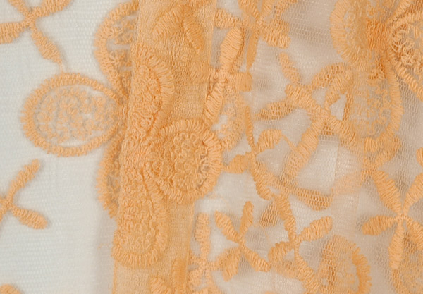 Peach Orange Net Kimono Coverup