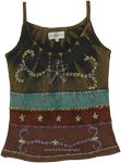 Summer Tank Top with Multicolor Fabric  [9856]