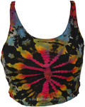 Rainbow Black Tiedye Boho Crop Top