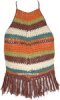 Warm Stripes Boho Crochet Fringe Halter