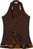 Wood Bark Sporty Halter Long Boho Top