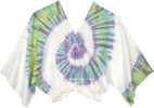 White Tie Dye Swirl Bohemian Top