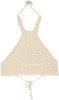 Beige Triangle Crochet Tie Up Bralette