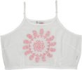 Pink Monarch Hand Embroidered Mul Crop Top