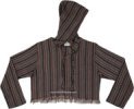 Black Birch Striped Cotton Cropped Hoodie