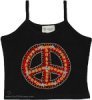 Red Peace Logo Hippie Crop Tank Top