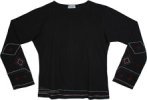 Midnight Canvas Embroidered Sleeve Tunic Top