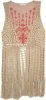 Embroidered Lace White Top with Boho Tassels