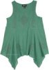 Cotton Embroidery Shark Bite Hem Summer Top