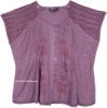 Lavender Medieval Style Short Top with Embroidery