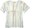 Summer Stripes Tunic Style Beach Cover Up Cotton