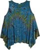 Denim Blue Acid Wash Rayon Dress with Crochet Detail