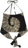 Black and White Tie Dye Swirl Halter Crop Top