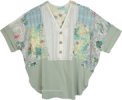 Sage Garden Collage Patchwork Knit Cotton Tunic