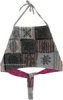 Halter Patchwork Crop Top in Smoky Charcoal