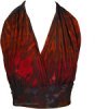 Burgundy V-Neck Tie Dye Halter Wrap Top