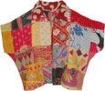 Carnival Spirit Vintage Kantha Quilted Open Shirt
